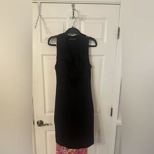 Women's Velvet by Graham & Spencer Black Ruffle Neck Cotton Dress